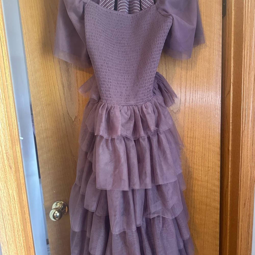 Baltic Born Plum Ruffle Long Sleeve Dress